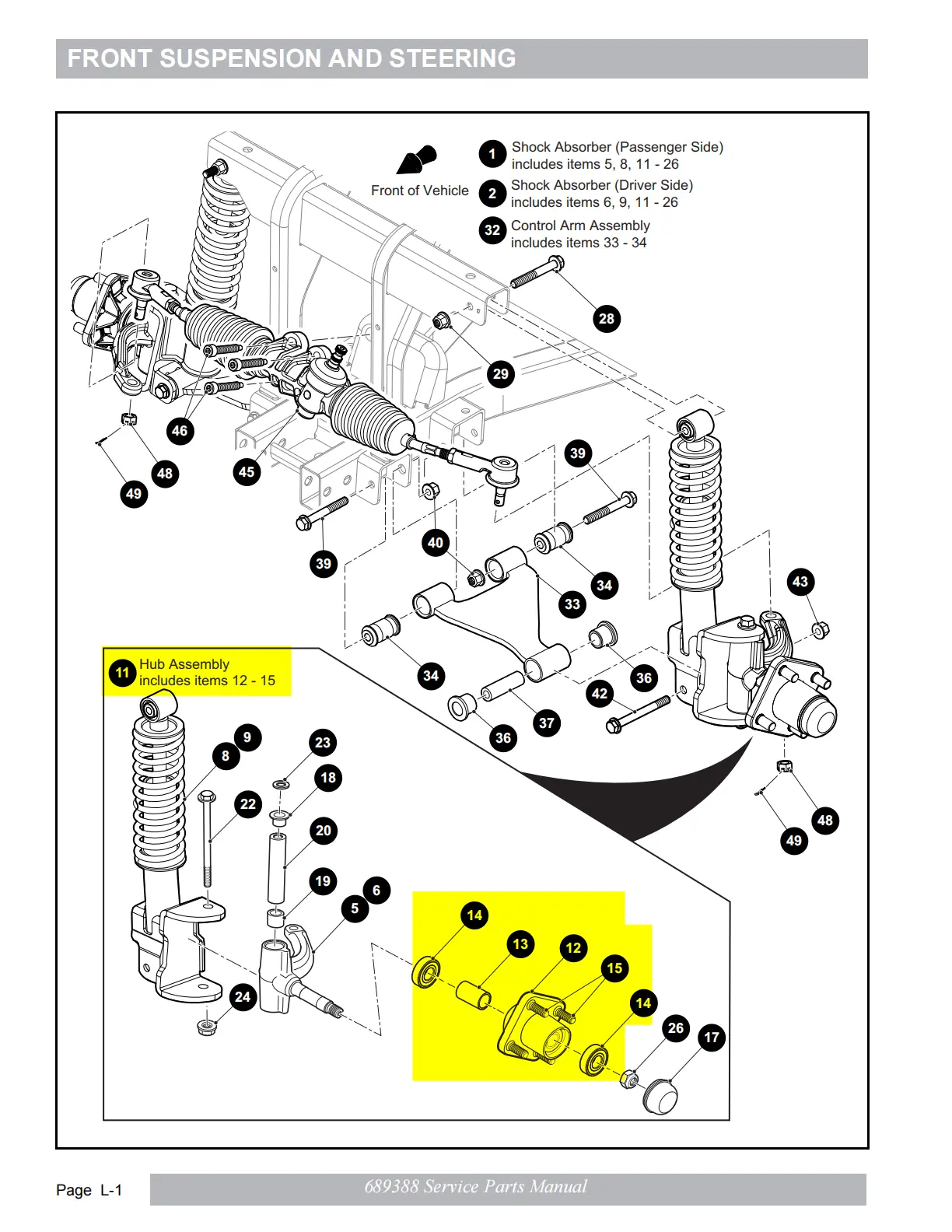 EZGO RXV front wheel hub assembly bearing cap OEM 609603 main view